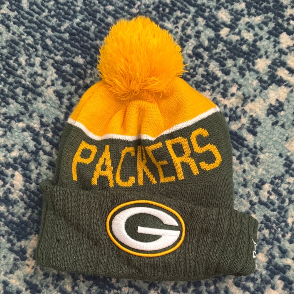 Green Bay Packers Pom-Pom Beanie - Green and Yellow